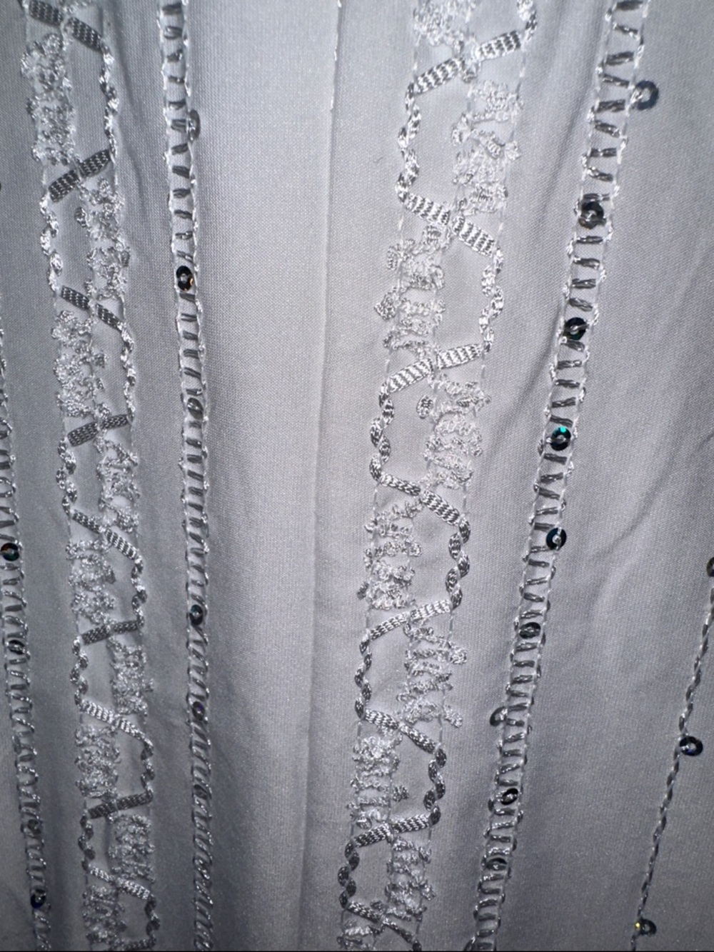 Ava & Grace White Sequined Henley Peasant Tunic - Picture 5 of 5